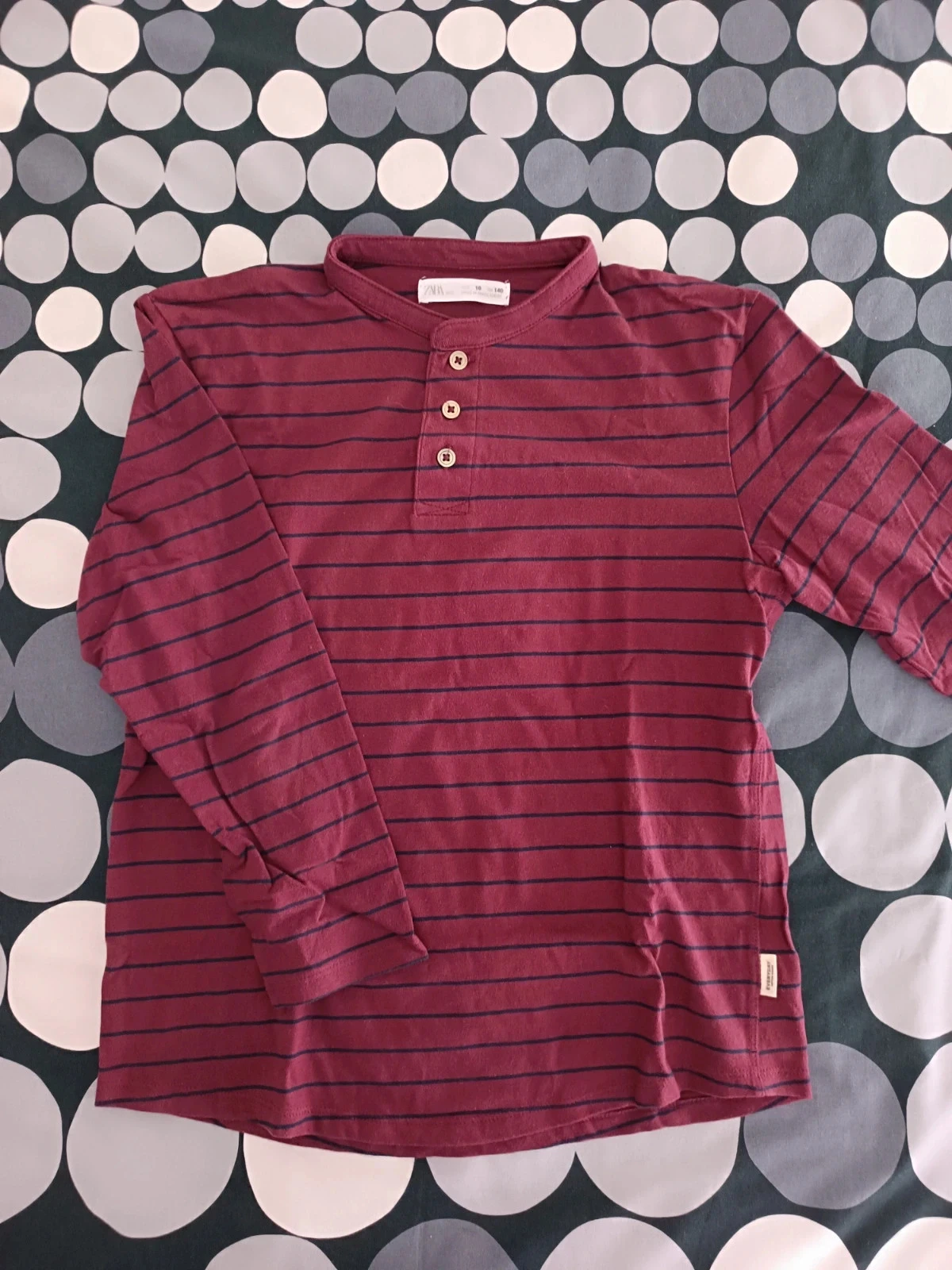 Camisola Zara menino 10 anos riscas bordeaux
